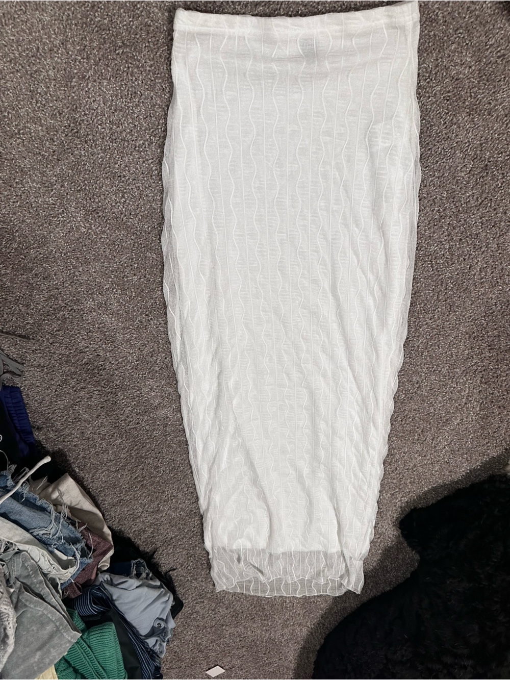SHEIN White Textured Maxi Skirt